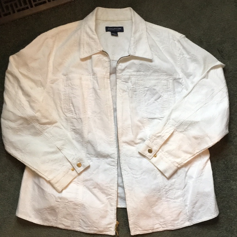 Jones New York white denim jacket